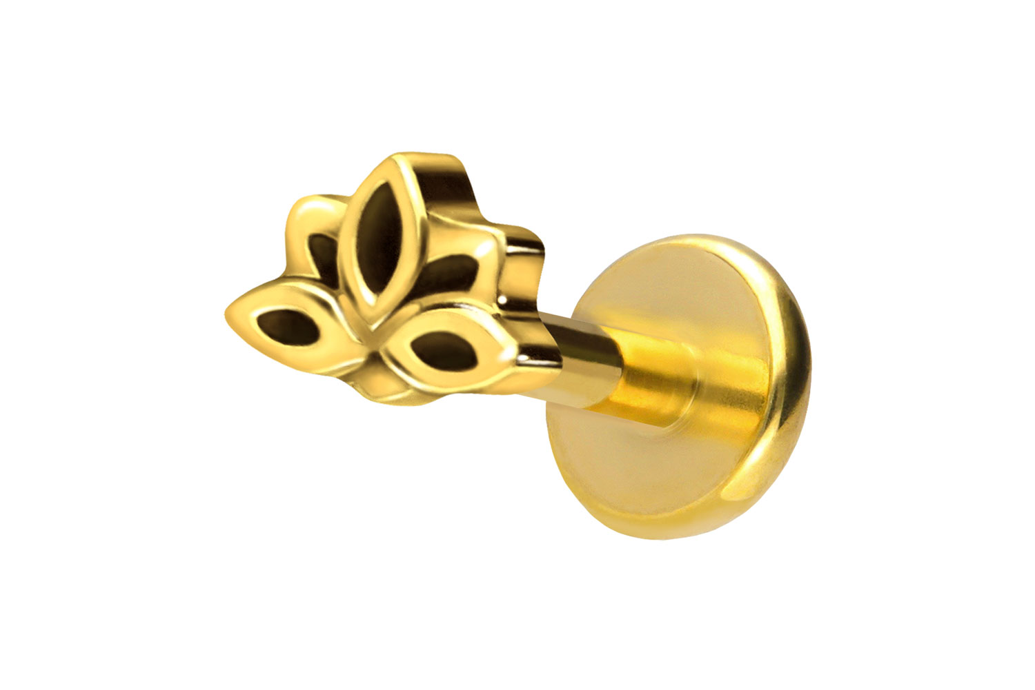 Titan Labret Piercing mit Push Fit LOTUSBLÜTE